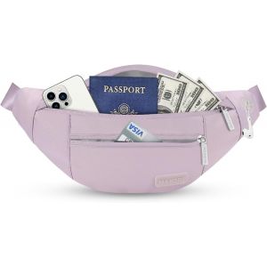 KALANKA-Grand Sac Banane pour Femme et Homme, Sac Banane avec Prise Casque et 4 Poches zippées, Ceinture réglable pour Le Cyclisme, la Course, Le Jogging, Les Voyages, l'extérieur - Neuf