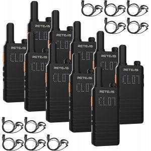 B63H Talkie Walkie,Nouvelle Version Du Rt622P (2.0),Pmr446 Radio Bidirectionnelle,Usb C,1620Mah,15 Mm L&eacute;ger,Talkie Walkie Professionnel Pour S&eacute;curit&eacute;,Scolaire (10 Pcs,Noir) - Neuf