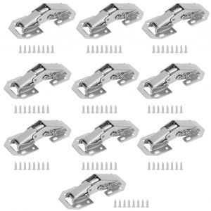 HJLIAN Lot de 10 charnieres d'armoire sans percage, fermeture douce pour porte d'armoire - Neuf