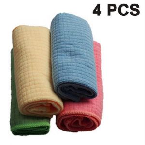 4 Torchons En Microfibre,Capacité D'absorption Incroyable,Chiffons En Microfibre Non Pelucheux De Qualité Restauration,Chiffon De Nettoyage / Chiffon Gaufré - Neuf