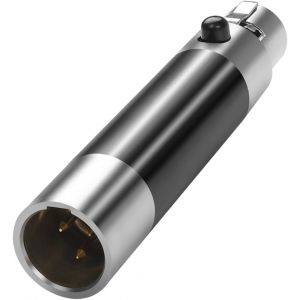 Adaptateur Mini XLR m&acirc;le 3 broches vers femelle 3 broches Plaqu&eacute; or pour microphone sans fil DJ - Neuf