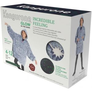 Kangurone Glow Couverture Polaire Phosphorescent Avec Motifs Lumineux Constellations, Sweat Plaid A Capuche Fille, Pull Plaid, Cadeau Ado Fille, Bleu, Enfant 4-14 Ans 75 X 75 Cm - Neuf