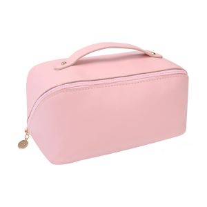 Trousse De Rangement Portable En Pu Pour Cosmétiques, Grande Capacité, Étanche, Multifonctionnelle, Pour Femmes Et Filles, Rose, Standard-Générique - Neuf