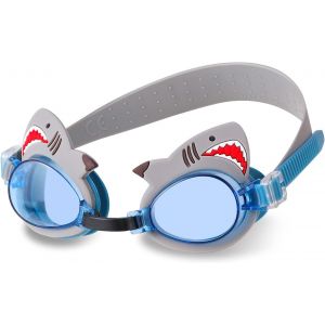 Lunettes De Natation Pour Enfants, Lot De 1 Paire, Antibuée, Anti-Fuite, Anti-Uv, Longueur Avec Pince-Nez Réglable, Pour Filles Et Garçons De 3 À 13 Ans (Requin Gris) - Neuf