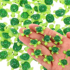 Mevronisshop-Lot De 60 Petites Tortues Miniatures Vertes - D&eacute;coration De Mini Tortue - Figurines Miniatures De Tortue De Mer - Petites Statues De Tortue De Mer Pour Jardin, F&eacute;e, Micro Paysage, Plante - Neuf