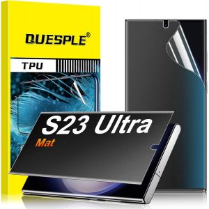 Sjzg-[2 Pi&egrave;ces] Mat Protection &Eacute;cran Anti Espion Pour Samsung Galaxy S23 Ultra, Anti-Empreintes, Anti-&Eacute;blouissement Matte Tpu Film Protection &Eacute;cran, Compatible Avec Lecteur D`Empreinte - Neuf