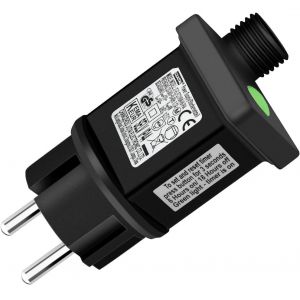 Kalanka-Clignoteur Pour Guirlande 31v 6w Transformateur, 8 Modes Prise Guirlande Lumineuse Avec Minuterie, &Eacute;tanche Ip44 Adaptateur Pour &Eacute;clairage De No&euml;l, Sapin Lumineuse, Rideau Lumineux - Neuf