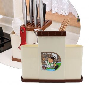 Hjlian Support De Rangement Pour Baguettes, Cuilleres, Couteaux De Cuisine, Porte-Outils, Organisateur, Egouttoir - Neuf