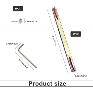 2 Pièces Tige Fendue Pour Poignées 8 Mm,Tige Poignée Carrée Fer,Axe Carré Avec Vis Et Clé,Conception À Double Fente,Pour À Plupart Poignées De Porte - Neuf