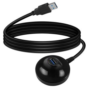 GUEB-C&acirc;ble D'Extension Usb 3.0 De 1,5 M Avec Pi&eacute;destal,5 Gbit/S Usb 3.0 Type-A M&acirc;le Vers Femelle Pour Adaptateur Wifi Usb,Cl&eacute; Usb,Lecteur De Cartes,Clavier,Souris,Etc - Neuf