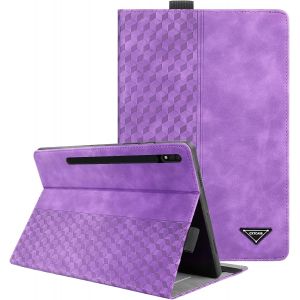 Coque Pour Samsung Galaxy Tab S8 Plus 2022/S7 Fe 2021/S7 Plus 2020 12.4 Pouces, Tablette Housse De Protection Pour Samsung Tab S7 Fe, Cuir Pu Étui Case Pour Galaxy Tab S8+/S7 Fe/S7+, Violet - Neuf