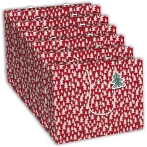 Un Lot De 6 Sacs Cadeaux Noël - Grands Formats 37,3x11,8x27,5cm - Sapins - Qualité Supérieure, Résistant :210g - Idéal Pour : Jeux De Société, Puzzles, Coffrets - Neuf