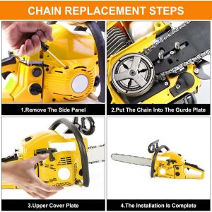 SUBZONAL-Lot de 4 cha&icirc;nes de tron&ccedil;onneuse 3/8"" LP Pas 0,058"" (1,5 mm) pour barre de 50 cm, 76 maillons d'entra&icirc;nement &iquest; Cha&icirc;ne de tron&ccedil;onneuse &agrave; faible retour, cha&icirc;ne de rechange compatible avec plus - Neuf