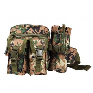Sac banane militaire pour homme avec bouteille d'eau (camouflage numerique Jungle) - Neuf
