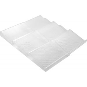 Étagère à épices à tiroir - Étagère à épices extensible de 20 cm à 36,8 cm - Étagère à épices à trois niveaux - Gris fumé - Neuf