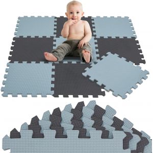 9 Pi&egrave;ces Tapis De Sol B&eacute;b&eacute; D&egrave;s Le Premier Mois - 30x30 Cm Dalles En Mousse Eva - Surface De Jeu Douce Pour L'&eacute;veil - Carr&eacute;s Puzzle Antid&eacute;rapants - Rev&ecirc;tement Pour La Chambre Des Petits - Neuf