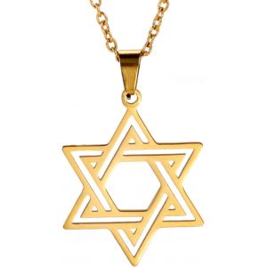 Tianyi-&Eacute;toile De David Pendentif Collier Juif Magen Amulette Colliers En Acier Inoxydable Bijoux Vintage - Neuf