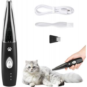 Jgd-Tondeuse Pour Chien, Tondeuse Pour Chat Rasoir, Tondeuse Chien Tondeuses De Pattes Silencieuse Pour Animaux Rechargeable Avec Lumi&egrave;re Led Pour Chat Chiens Pattes-Noir - Neuf