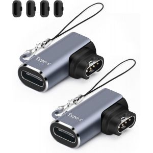 Adaptateur De Charge De Montre, Usb C Femelle Vers M&acirc;le, Port De Charge Compatible Avec Garmin Fenix 7/7s/7x/6/6x/6s, Etc., Chargeur De Montre &Agrave; Angle Droit De Type C (Droite) - Neuf
