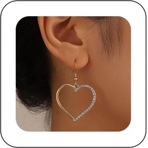 Kalhx-Boucles D'oreilles Pendantes En Cristal Boho Avec Clé En Forme De C?ur En Cristal Doré De Papillon En Strass Boucles D'oreilles Pendantes En Forme De Clé En Cristal Pour Femmes - Neuf