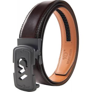 Cauc-Ceinture En Cuir &Agrave; Cliquet Pour Homme Sans Trous, Fermeture Automatique, Pour Costume D'affaires Et V&ecirc;tements, Largeur 35 Mm, Taille R&eacute;glable - Neuf