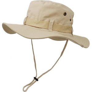 Chapeau De Soleil À Large Bord Extérieur, Couche Double Style D¿Armée De Combat Classique Jungle Chapeau De Soleil Pour Pêche, Chasse, Camping Kaki - Neuf
