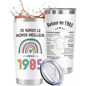 Eryi-Cadeau 40 Ans Femme - Mug En Acier Inoxydable Personnalisé Pour L'anniversaire De 1985, Idées Cadeau Anniversaire Femme 40 Ans(1985) - Neuf