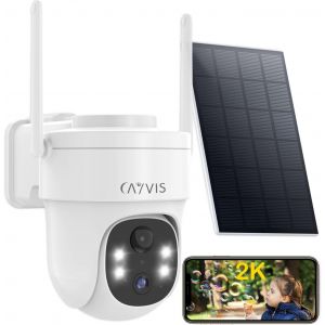 CHECARZHN--NO1-Camera Surveillance Wifi Exterieure Sans Fil Solaire, 3Mp 2.4G Ptz Caméra Avec Panneau Solaire, Détection De Forme Humaine Mouvement,Vision Nocturne Couleur, Audio Bidirectionnel,Étanche Ip6 - Neuf