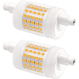 R7s 78mm Led 15w Dimmable Blanc Chaud 3000k,1500lm,Equivalente À Lampe Halogène Crayon R7s 120w 100w,Ac 220v,Ampoule Led 78mm En Céramique Pour Plafonnier De Studio,Lot De 2 - Neuf