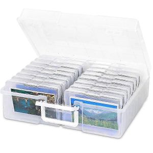 Boîte de rangement de photos portable avec 16 compartiments pour organiser les photos et les souvenirs - Neuf
