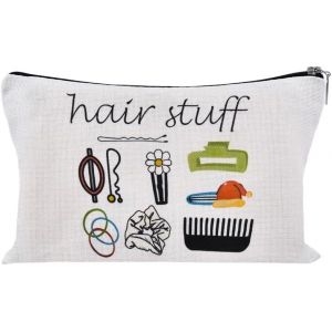 MAA-Sac de rangement pour accessoires de cheveux pour adolescentes, filles, femmes, sac de voyage portable à fermeture éclair, organisateur pour chouchous à cheveux, pinces à cheveux et bandeau à che - Neuf