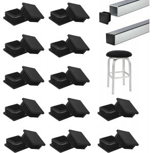 YEMAESRE-24PcsNoir Bouchon Tube Carré 40X40, Bouchons À Lamelles Pour Tube Carré, Bouchons En Plastique Pour Tuyaux, Bouchon De Tube Pour Cha s Canapés Tubes Métalliques - Neuf