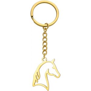 KAL-Porte-Clés Cheval Tête De Cheval Mignonne En Acier Inoxydable Charm Pour Clés De Voiture Ou Portefeuille - Neuf