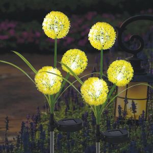 Lot De 3 Lampes Solaires &Agrave; Piquet - Blanc Chaud - 36 Led - Avec 2 Modes D'affichage - &Eacute;tanches - Pour Jardin Et All&eacute;e - Neuf
