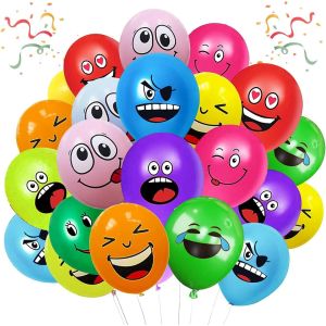 Mevronisshop-S&eacute;rie &Eacute;motion: 20/50/100/200 Ballons Latex 12 Pouces, Smiley Color&eacute;s, Emoticones Amusants, Visages Souriants Mignons Pour F&ecirc;te D'anniversaire Enfant, C&eacute;r&eacute;monie(20) - Neuf