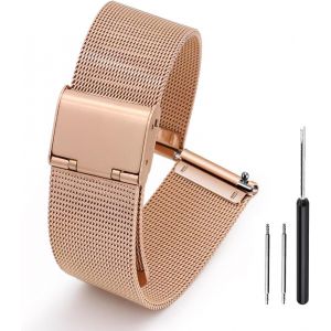 Kal-® Bracelet Montre Connectée 20mm 22mm 18mm 24mm 16mm 14mm 12mm 10mm | Bracelet Montre Pour Homme Femme, Bracelets De Montres De Metal Avec Outils Et Barre À Ressort, Diverses Couleurs - Neuf