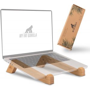 Support pour Ordinateur Portable en Bambou,Support Universel Ergonomique pour Ordinateur Portable,Compatible avec Ordinateur Portable de 10 à 15 Pouces,Support Vertical (Portable) - Neuf