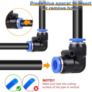 46 Pi&egrave;ces Raccord Rapide Pneumatique 6mm Connecteur de Tuyau d'Air,avec 10 Raccords Droits,10 &agrave; Angle,10 en Y,10 en T et 6 R&eacute;ducteurs Chacun (2 pi&egrave;ces de Chaque: 4-6,4-8 et 6-8) - Neuf