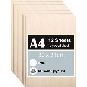 10 Pi&egrave;ces Contreplaqu&eacute; 3mm, Feuilles De Bois De Tilleul 42 X 30cm, Panneau Feuille D&eacute;coupe Laser, Planche Bois Pour Pyrogravure, Gravure, Projet De Bricolage, Maquette - Neuf