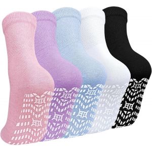 Kalanka-Chaussettes Antid&eacute;rapantes Femme Sport: Chaussette Anti D&eacute;rapantes Coton Respirant Femmes Sans &Eacute;lastique Socquettes 5 Paires - Neuf