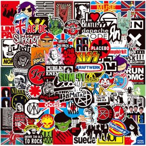 acdsgd-Autocollants de Rock Roll, 100 pi&egrave;ces Autocollants Rock Band, Musique Vinyle Sticker Bomb Pack, Vinyle &Eacute;tanche Stickers, pour Voiture, Moto, V&eacute;lo, Skateboard, Bagages, Ordinateur Portable - Neuf