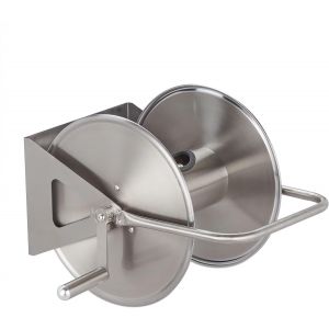 CHECARZHN--NO1-Dévidoir À Tuyau DArro , Acier Inox, Vide, À Fixer Au Mur Ou Poser Au Sol, Pour Longueur De 40 M, Argenté - Neuf