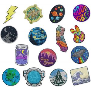 Lot de 15 grandes fer sur les patchs assortis, esthétique et tendance, pour des vestes, des sacs à dos, des jeans et des vêtements | Chaque patch brodé est résistant et adhère à tous les tissus. - Neuf