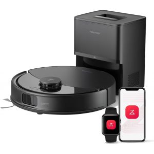 CHECARZHN--NO1-Q10 X5+ Aspirateur Robot Avec Station, Aspiration 10000¿Pa, Autovidante Pour 7 Semaines, Évitement Intelligent Des Obstacles, s Doubles Anti-Enchevêtrement, Noir - Neuf