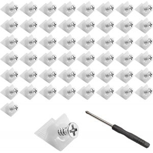 Cales En Plastique Pour Meuble Tiroir,50 Pièces Fond De Tiroir Connecteur Avec Vis Équerre De Fixation Renfort Tiroir Connecteur Arrière Stabilisateurs Pour Réparer Affaissement Étagère Meuble - Neuf