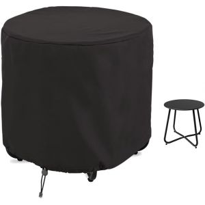 Housse De Table De Jardin Impermeable Robuste Pour Petite Table Ronde Exterieure, 18"" D X 16"" H, Noir - Neuf