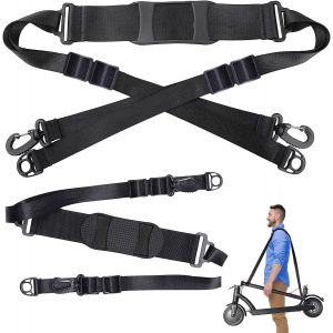 2 Sangle D'&eacute;paule R&eacute;glable Pour V&eacute;lo,Sangle Trottinette Nylon Pour Scooter-Universel Portable-Pour V&eacute;lo D'enfant,Scooter,Chaise Pli&eacute;e (Noir) - Neuf