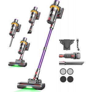 NouvelHorizonstore-70 Min / 580W Aspirateur Balai sans Fil, 45 kPa / 1,8L Aspirateur sans Fil Puissant, Ultra-l&eacute;ger, Anti-enchev&ecirc;trement, &Eacute;cran Tactile, pour Tapis, Sols Durs, Poils d'animaux - Neuf