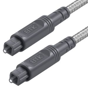 Câble Optique Audio Numérique Toslink Câble 3m [Tressé En Coton Pour Homme,Durable Et Flexible] Cordon Fibre Optique Pour Home Cinéma,Barre De Son Tv,Ps4,Xbox Et Plus 3m - Neuf