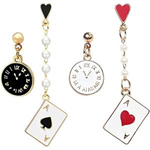 Kal-2 Paire De Boucles D'oreilles Amusantes Poker Uniques Pour Les Femmes Poker En Forme De Boucles D'oreilles La Mode Bijoux Hypoallergéniques - Neuf
